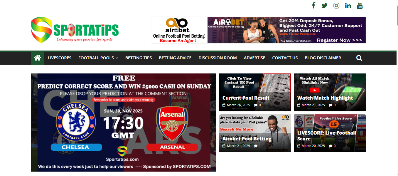Sportatips - Sports information and football pools platform